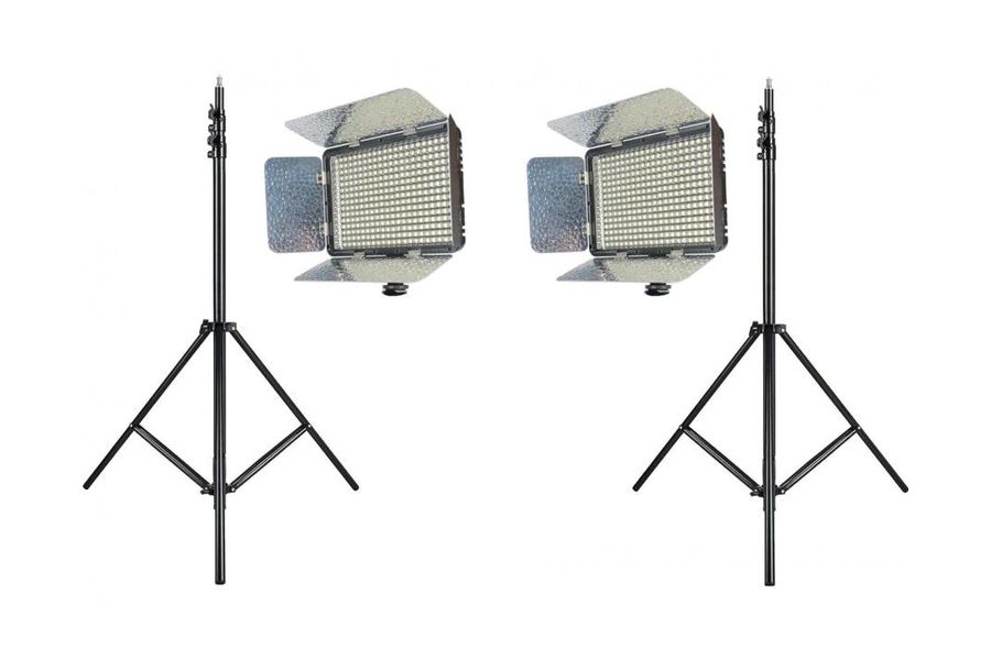 Набір компактного LED світла KingMa LED-330C Duo (LED-панель – 2, Стійка KingMa BM-2800 – 2)