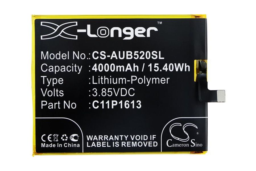 Акумулятор Asus C11P1613 (4000 mAh) для ZenFone 4 Selfie Lite ZB520KL ZenFone C ZC451CG (X-Longer CS-AUB520SL)