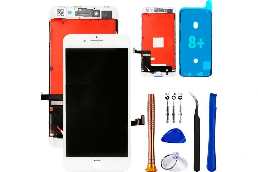 Дисплейний модуль до iPhone 8 Plus (5.5") Білий (Ремкомплект: екран, тачскрін, шлейф, інструменти, влагозахисна плівка)