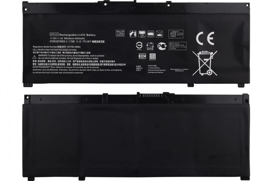 Акумуляторна батарея до ноутбука HP Pavilion 15-cx0012 (SR03XL) | 11.55V 52.50 Wh | Replacement