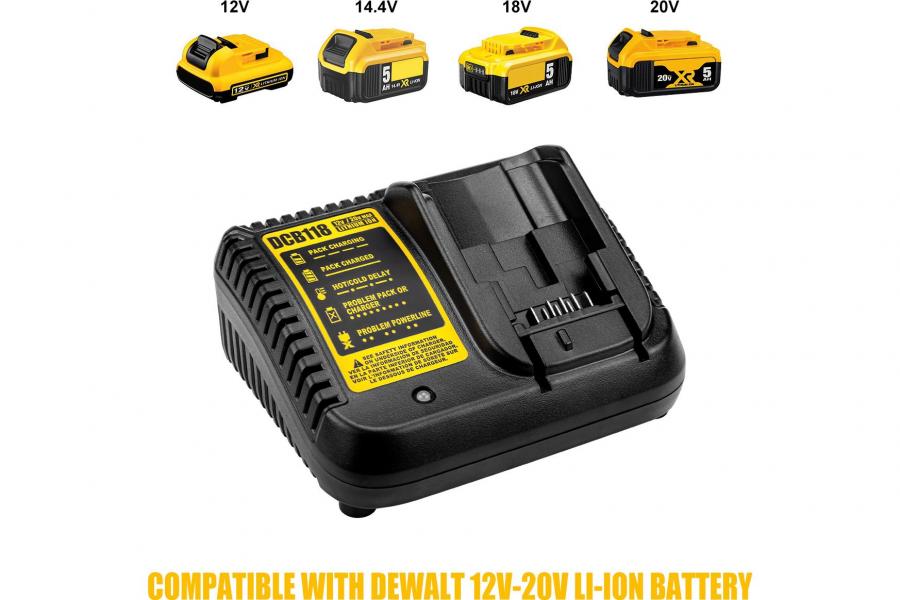 Зарядний пристрій 12V-20V 3.0A (DCB118) до DeWALT 20V/60V MAX* DCB612 / DCB612-2 / DCB615 / DCB615-2 | Replacement