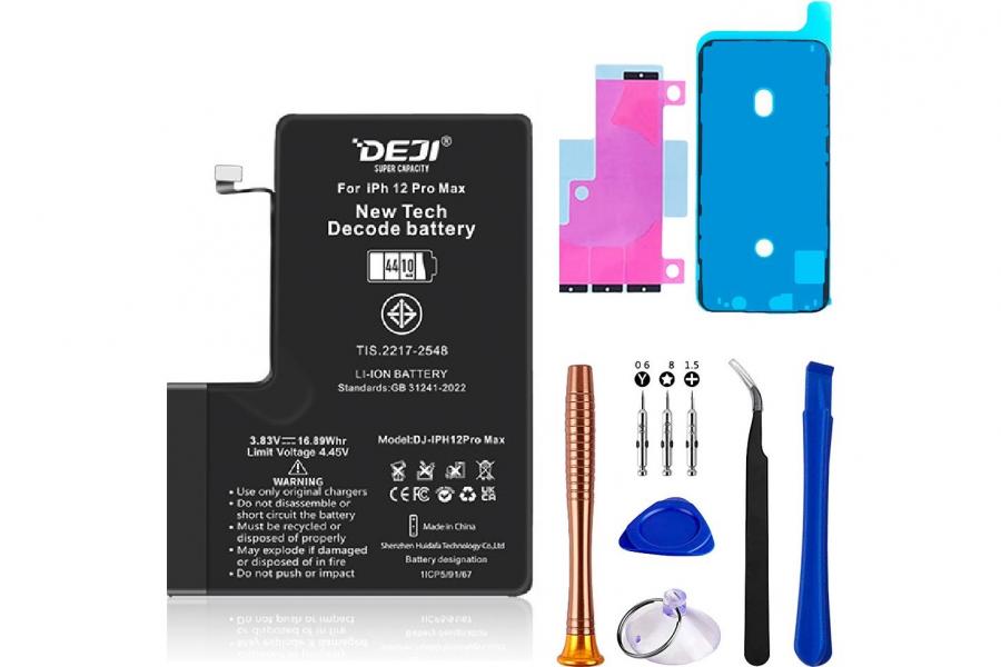 Адаптивний акумулятор (4410 mAh) для iPhone 12 Pro Max A2411 / A2342 / A2410 / A2412 (DEJI) + набір інструментів | Розпізнається iOS як оригінал | Не потребує прошивки