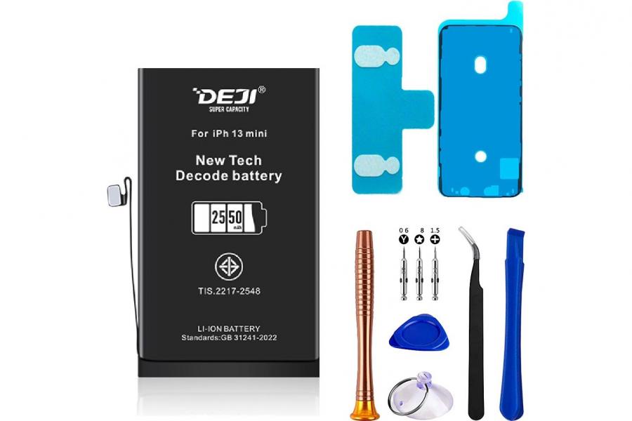 Адаптивний акумулятор (2550 mAh) для iPhone 13 mini 5G / A2630 (DEJI) + набір інструментів | Розпізнається iOS як оригінал | Не потребує прошивки
