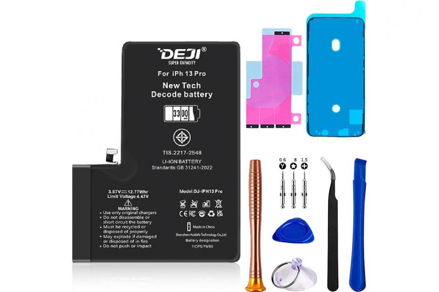 Адаптивний акумулятор (3300 mAh) для iPhone 13 Pro 5G / A2640 (DEJI) + набір інструментів | Розпізнається iOS як оригінал | Не потребує прошивки