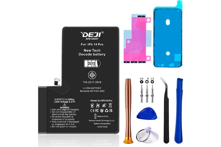 Адаптивний акумулятор (3510 mAh) для iPhone 14 Pro / A2891 / A2650 / A2889 / A2890 (DEJI) + набір інструментів | Розпізнається iOS як оригінал | Не потребує прошивки