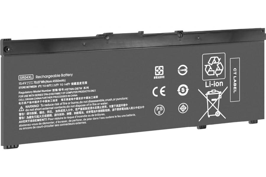 Акумуляторна батарея до ноутбука HP OMEN 15-DC0086TX (SR04XL) | 15.4V 70.07 Wh | Replacement