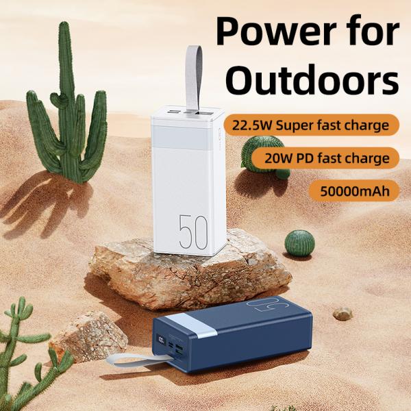 Повербанк Remax RPP-321 50000 mAh Power Bank PD20W+QC22.5W Швидка зарядка  (Blue) з LED ліхтариком :: HI-POWER