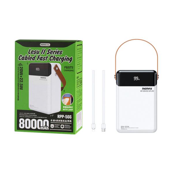 Remax 80000 mAh RPP-566 White (Cables+LED+PD+QC)