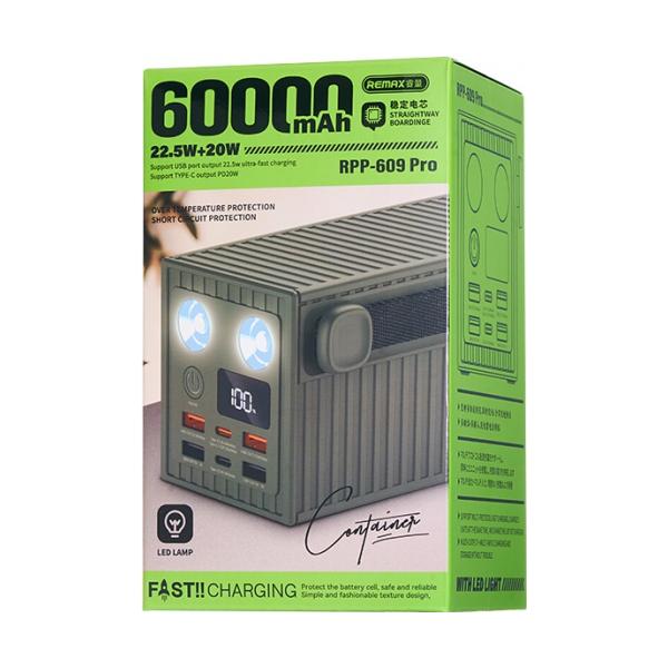 Remax 60000 mAh RPP-609 Pro Grey (LED+PD+QC)
