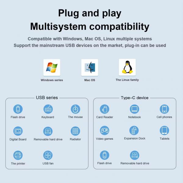 USB-C 10-in-1 Blueendless HC106 